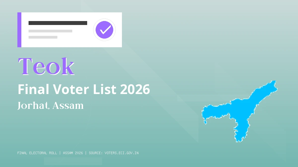 Teok Final Voter List 2026 Assam