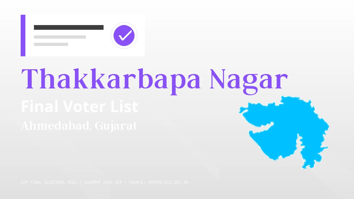 Thakkarbapa Nagar Final Voter List Gujarat