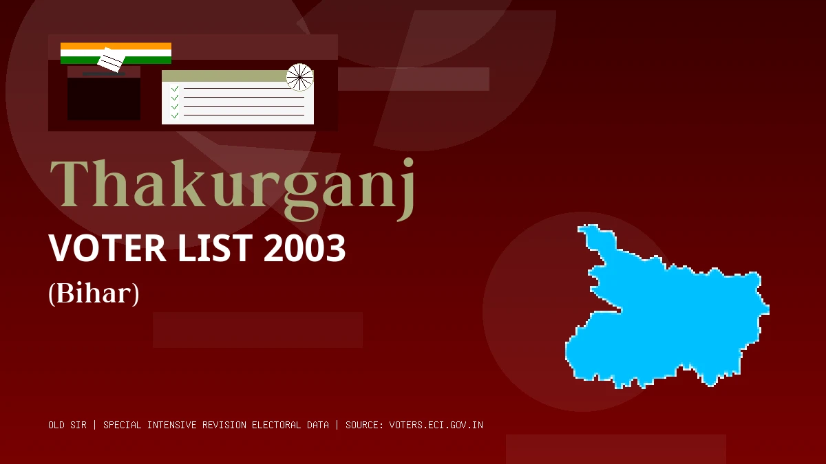 Thakurganj Voter List 2003 PDF Download Bihar