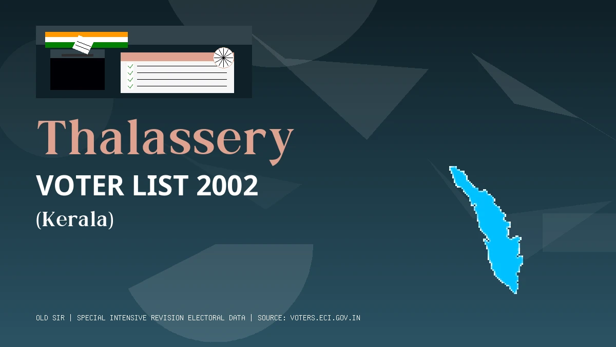 Thalassery Voter List 2002 PDF Download Kerala