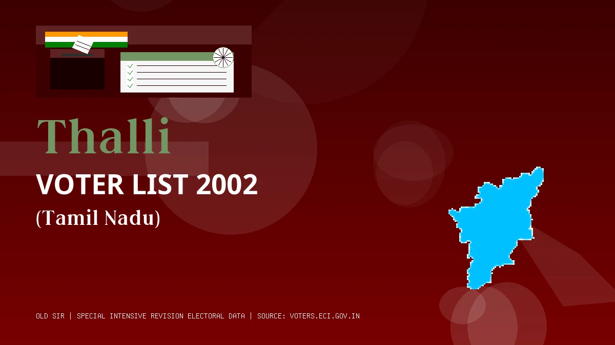 Thalli Voter List 2002 PDF Download Tamil Nadu