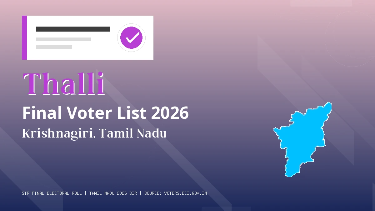 Thalli Final Voter List 2026 Tamil Nadu