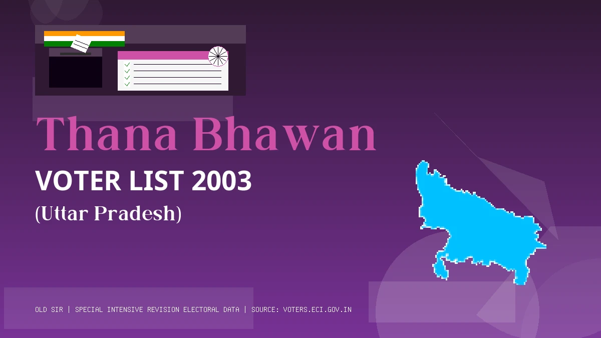 Thana Bhawan Voter List 2003 PDF Download Uttar Pradesh