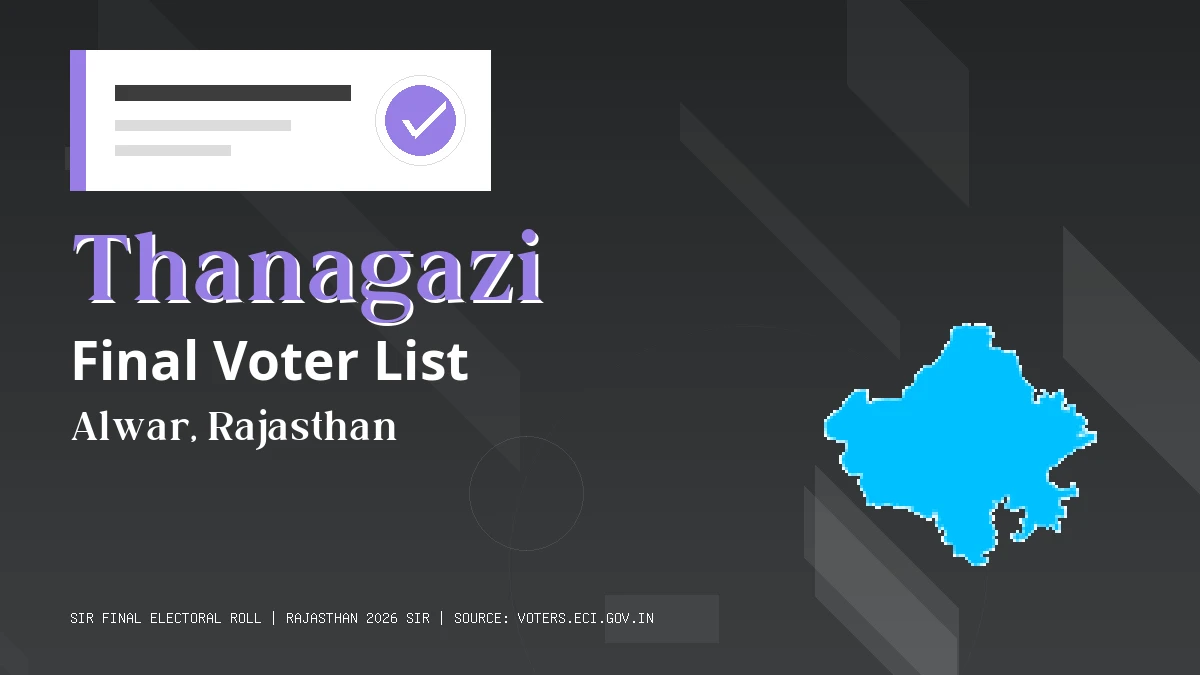 Thanagazi Final Voter List Rajasthan
