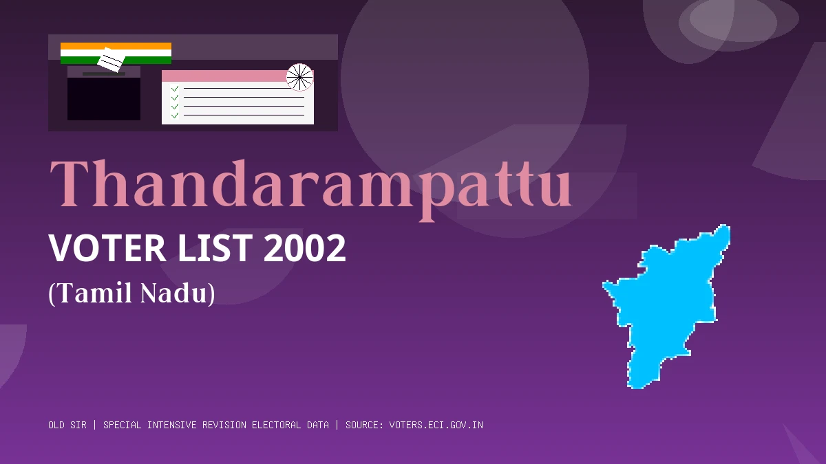 Thandarampattu Voter List 2002 PDF Download Tamil Nadu