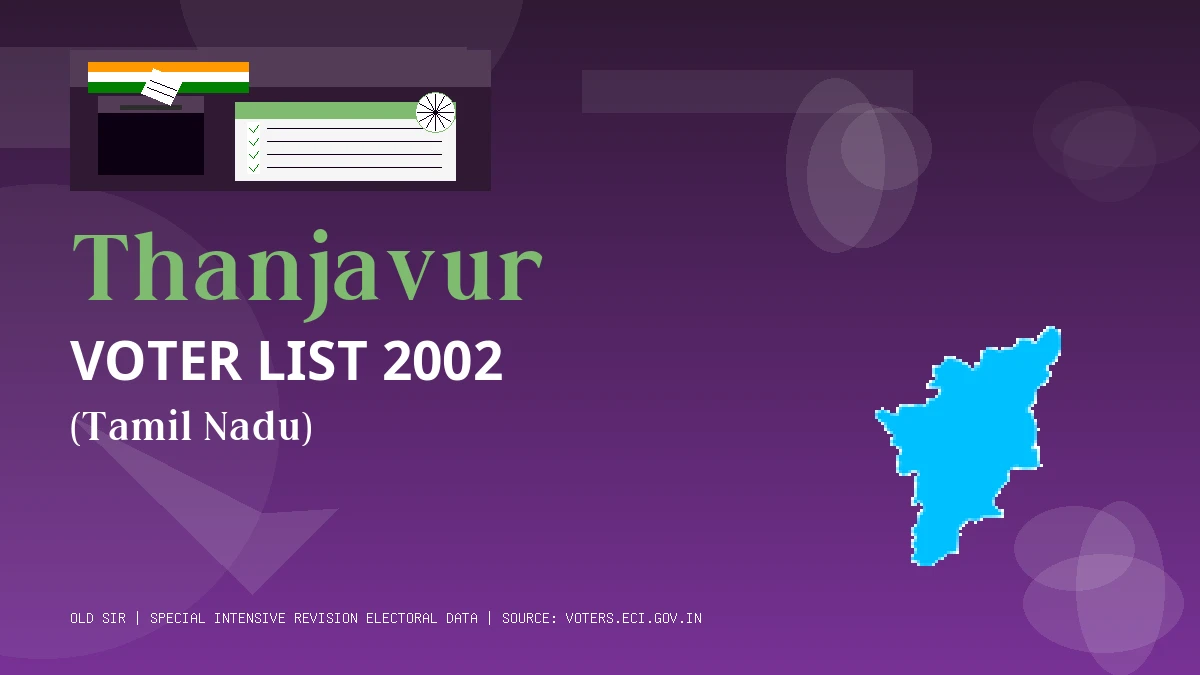 Thanjavur Voter List 2002 PDF Download Tamil Nadu