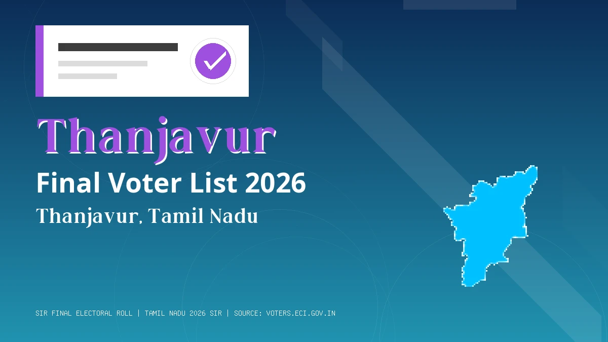 Thanjavur Final Voter List 2026 Tamil Nadu