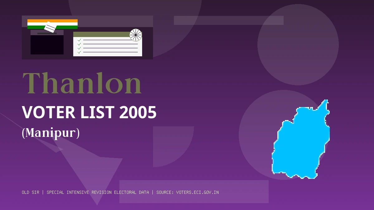 Thanlon Voter List 2005 PDF Download Manipur