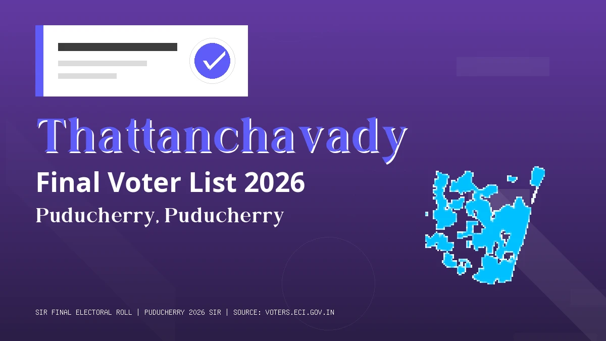 Thattanchavady Final Voter List 2026 Puducherry