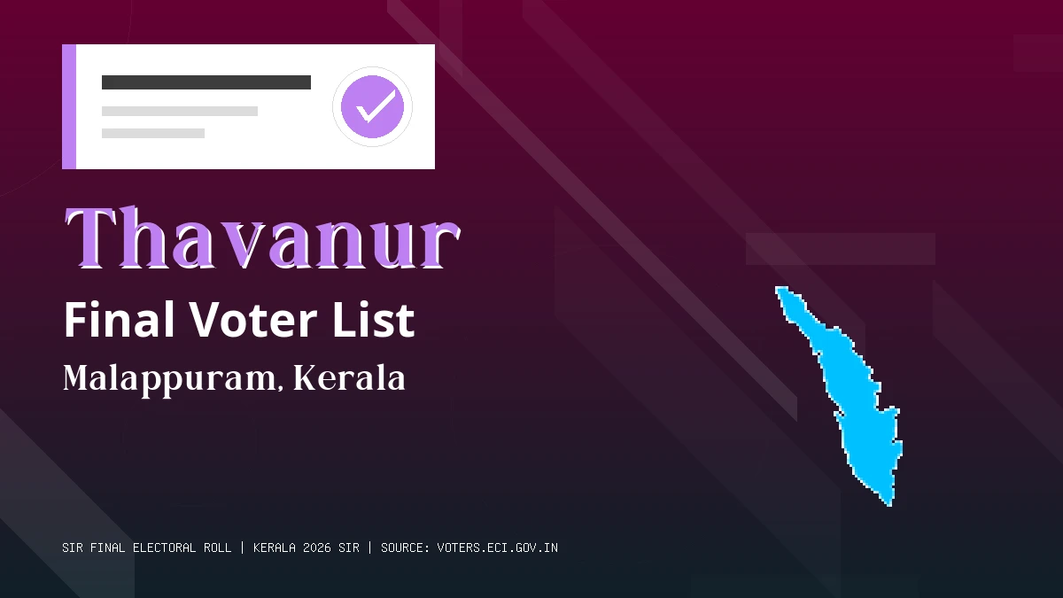 Thavanur Final Voter List Kerala