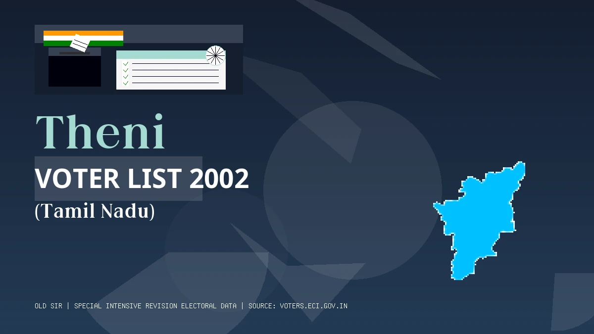 Theni Voter List 2002 PDF Download Tamil Nadu