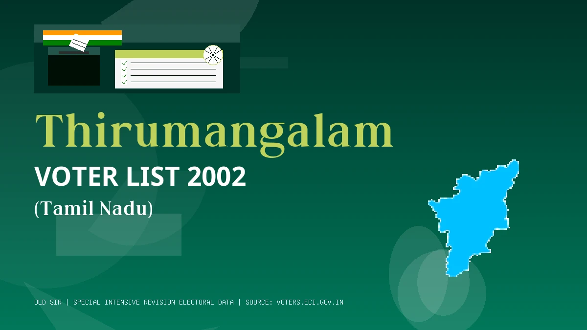 Thirumangalam Voter List 2002 PDF Download Tamil Nadu