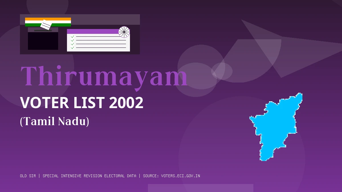 Thirumayam Voter List 2002 PDF Download Tamil Nadu