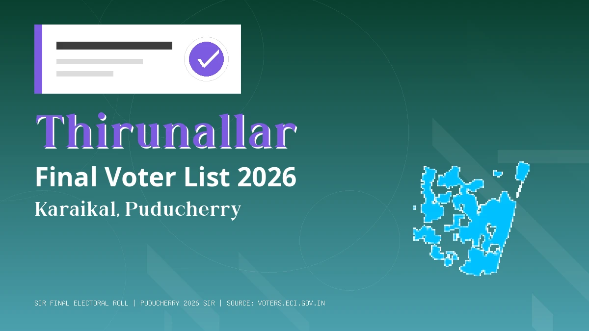 Thirunallar Final Voter List 2026 Puducherry