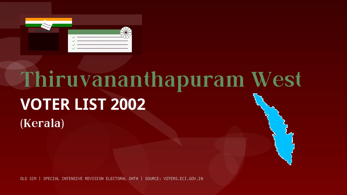 Thiruvananthapuram West Voter List 2002 PDF Download Kerala