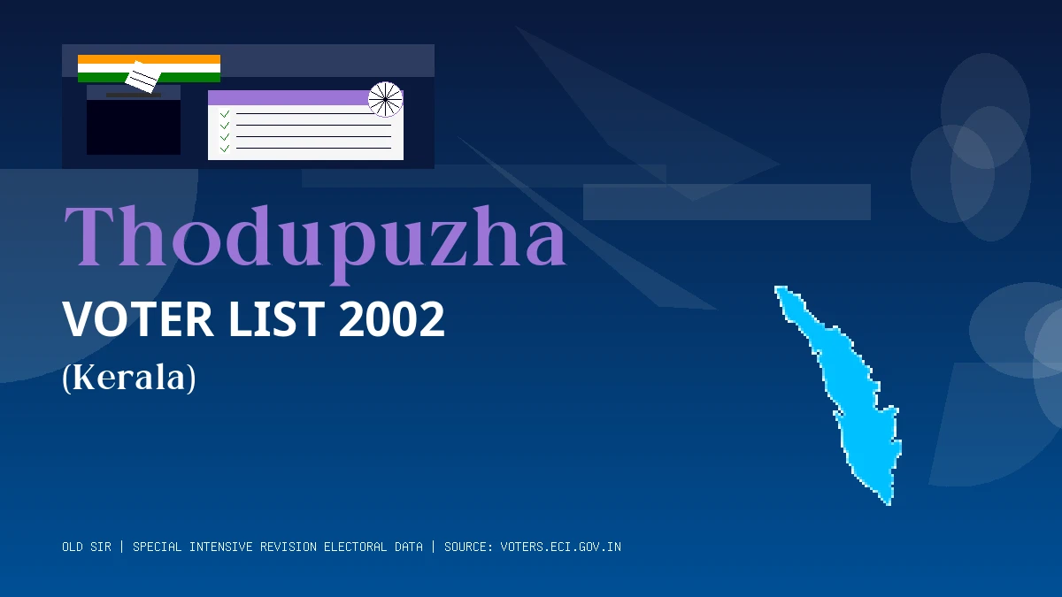 Thodupuzha Voter List 2002 PDF Download Kerala