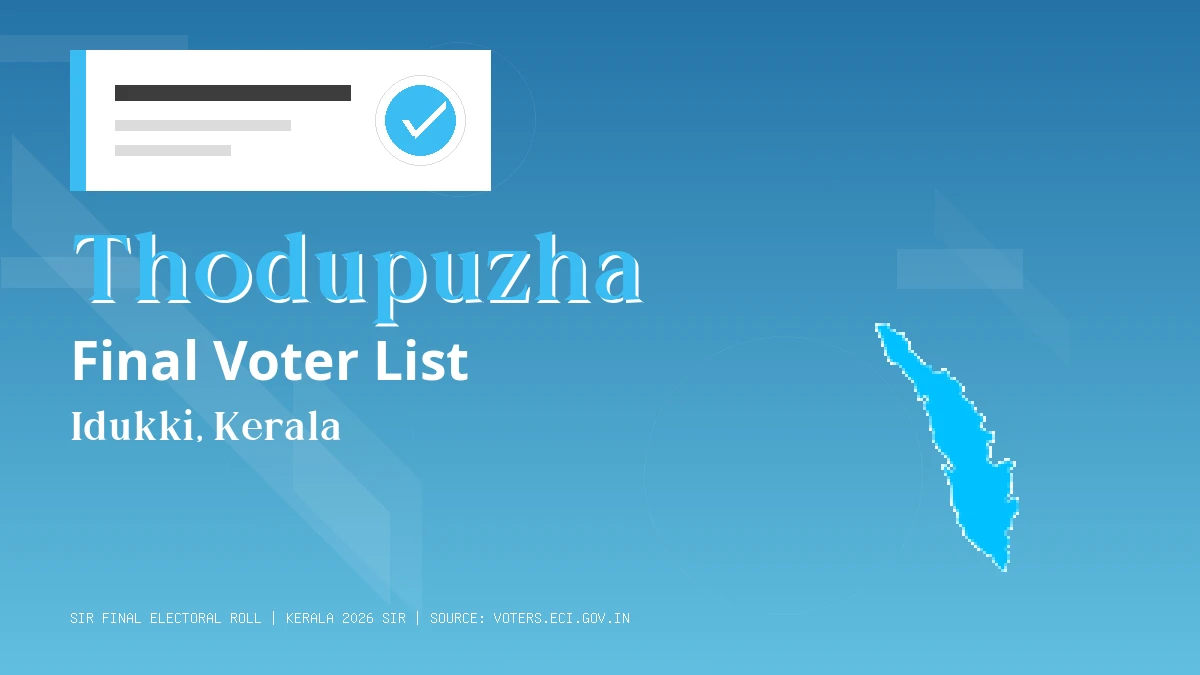 Thodupuzha Final Voter List Kerala