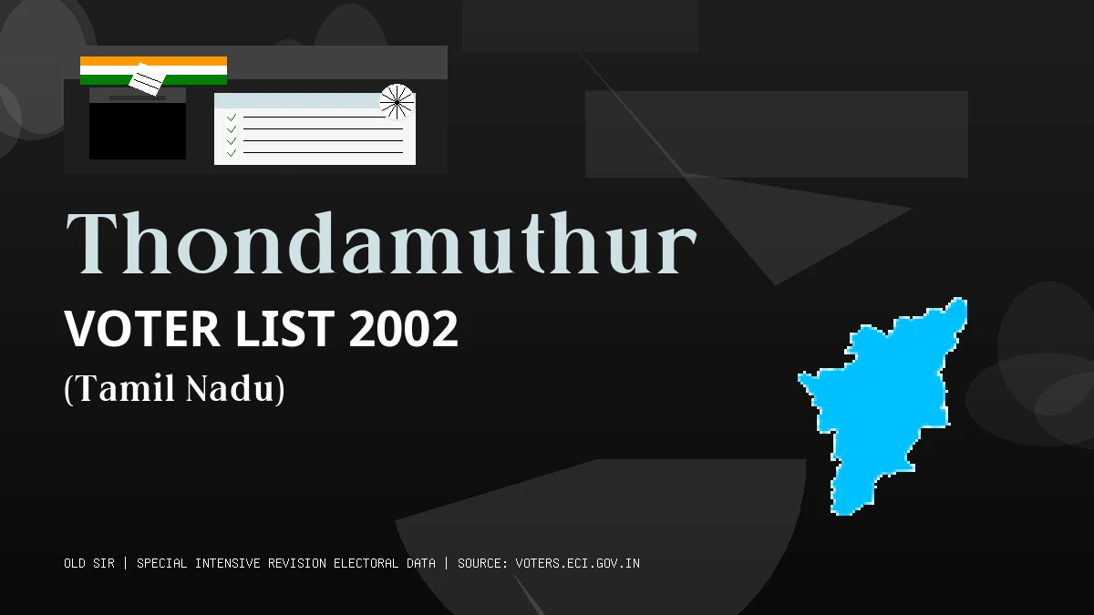 Thondamuthur Voter List 2002 PDF Download Tamil Nadu