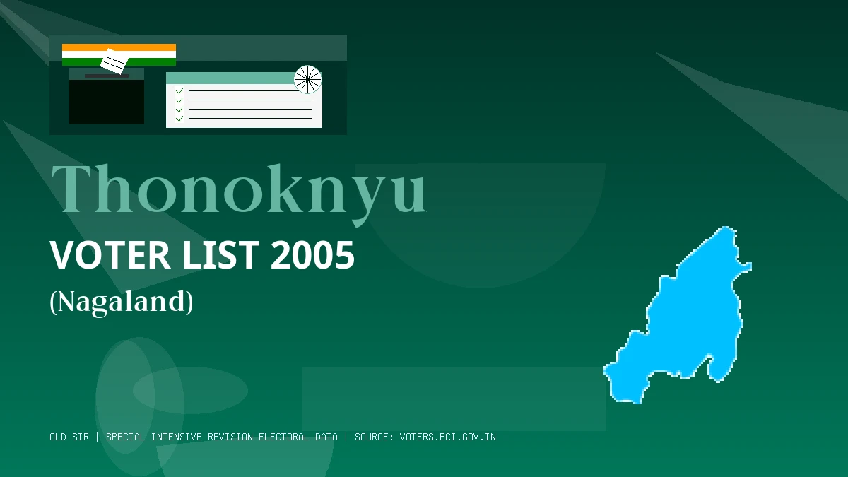 Thonoknyu Voter List 2005 PDF Download Nagaland
