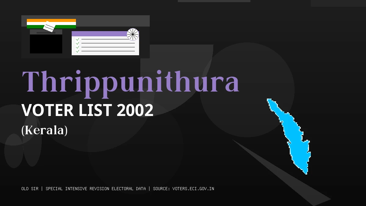 Thrippunithura Voter List 2002 PDF Download Kerala