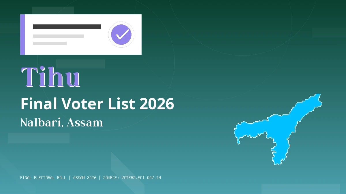 Tihu Final Voter List 2026 Assam