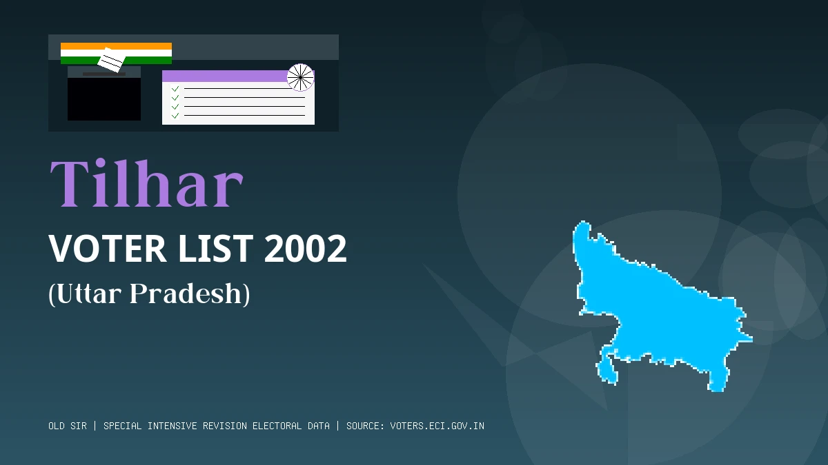 Tilhar Voter List 2002 PDF Download Uttar Pradesh