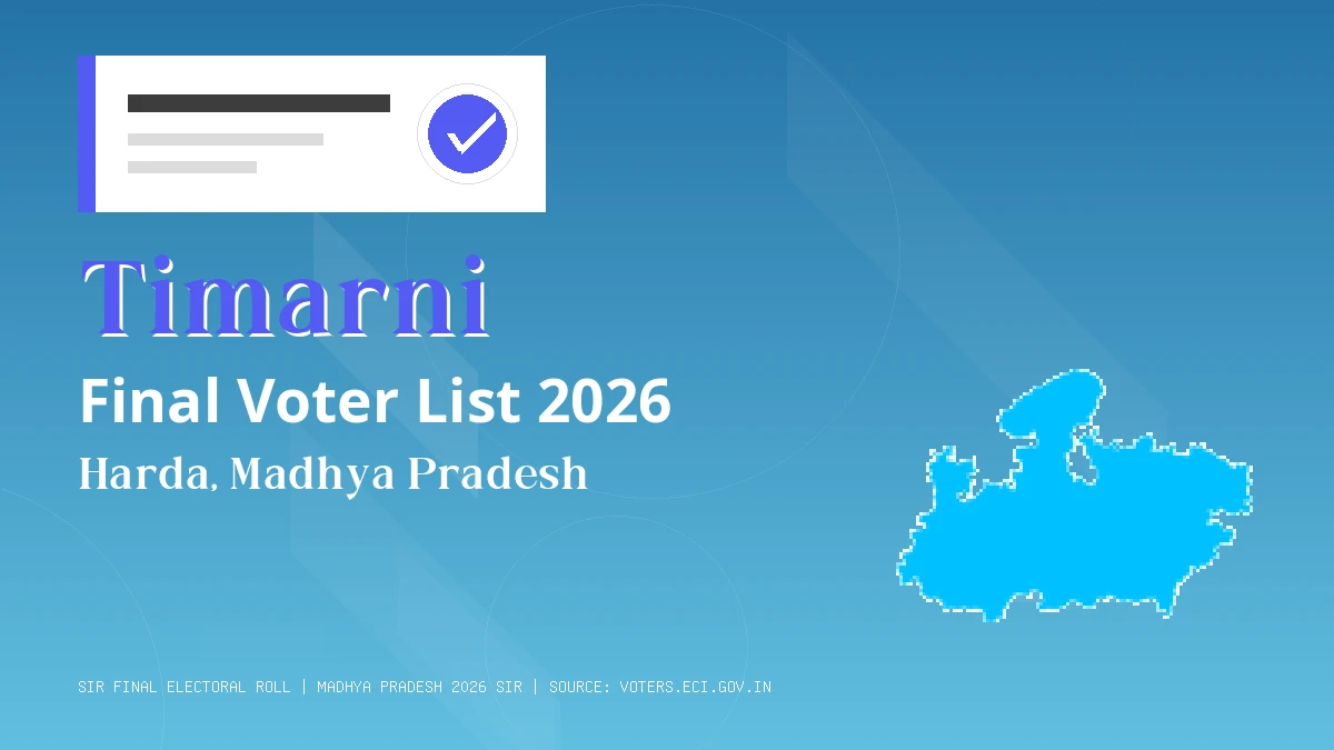 Timarni Final Voter List 2026 Madhya Pradesh