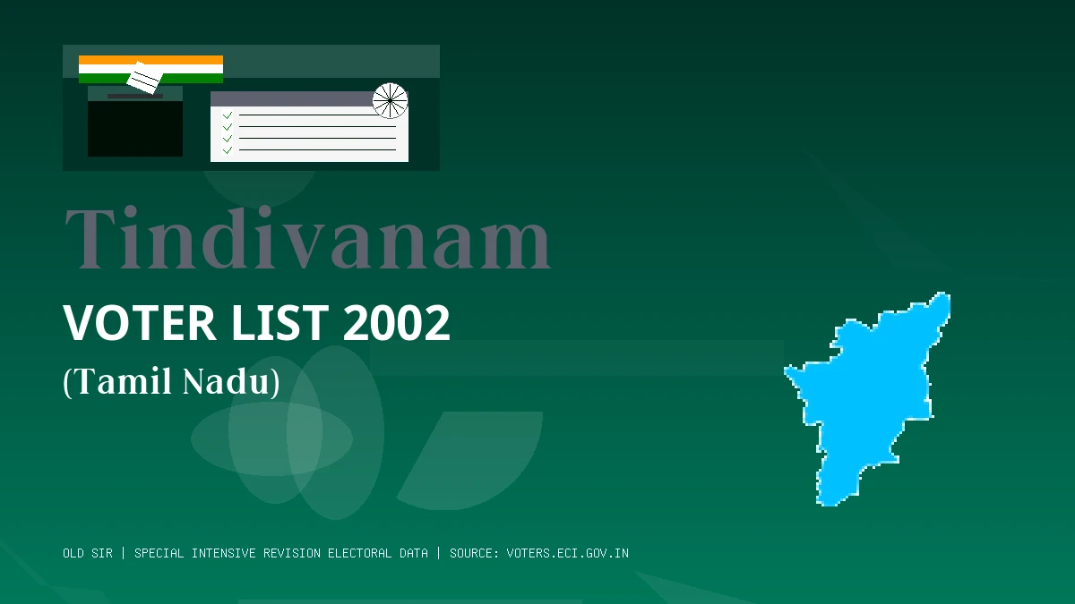 Tindivanam Voter List 2002 PDF Download Tamil Nadu