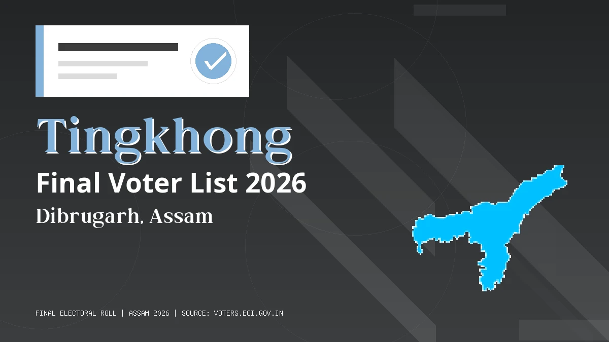 Tingkhong Final Voter List 2026 Assam