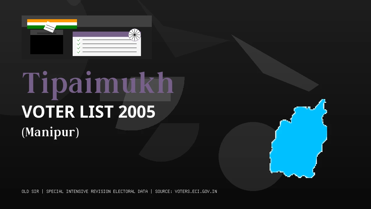 Tipaimukh Voter List 2005 PDF Download Manipur