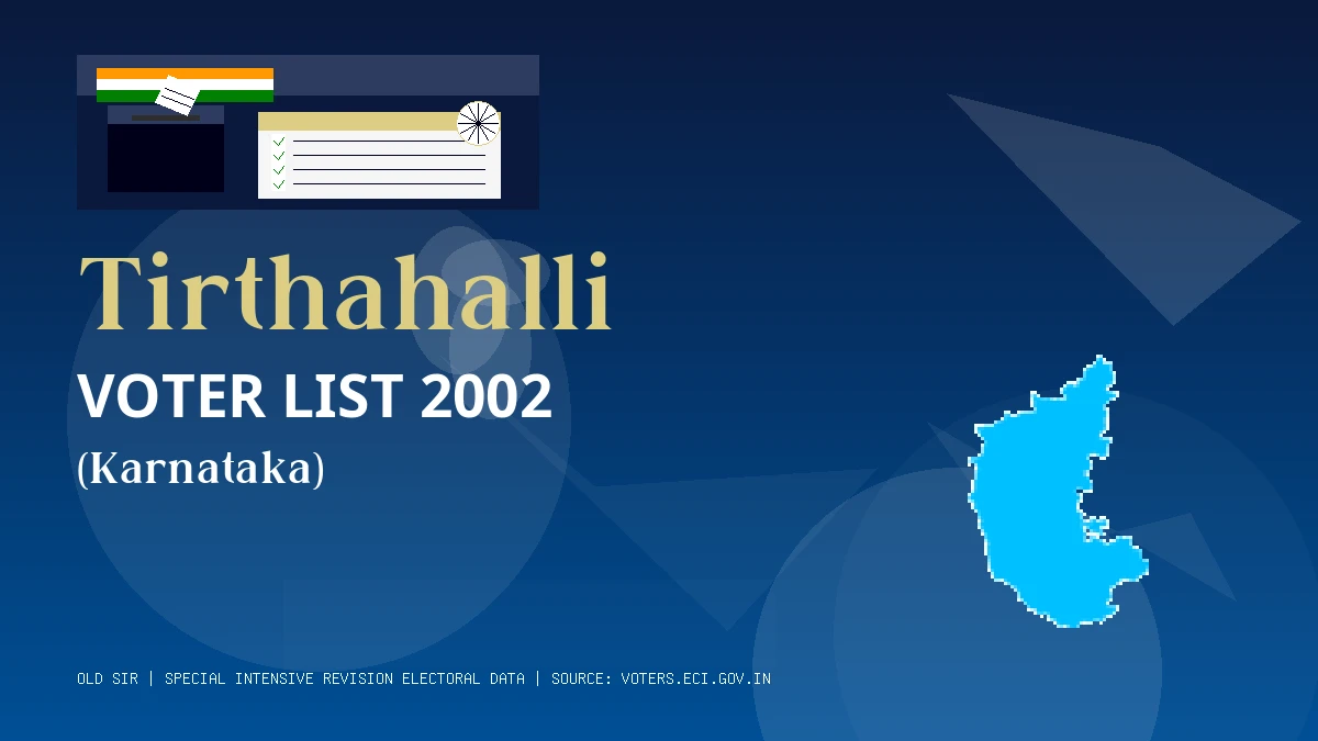 Tirthahalli Voter List 2002 PDF Download Karnataka