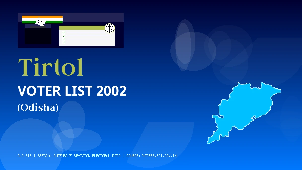 Tirtol Voter List 2002 PDF Download Odisha