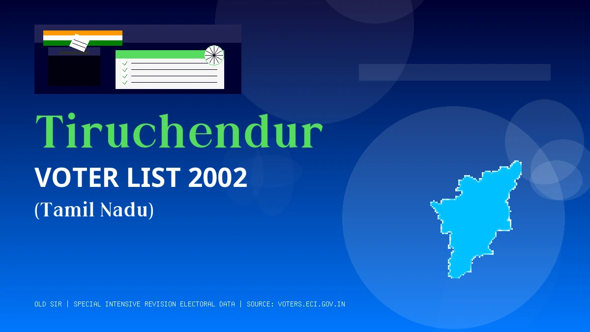 Tiruchendur Voter List 2002 PDF Download Tamil Nadu