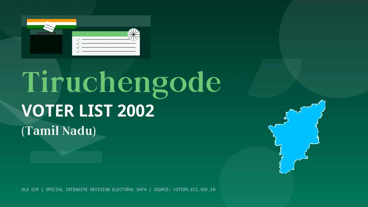 Tiruchengode Voter List 2002 PDF Download Tamil Nadu