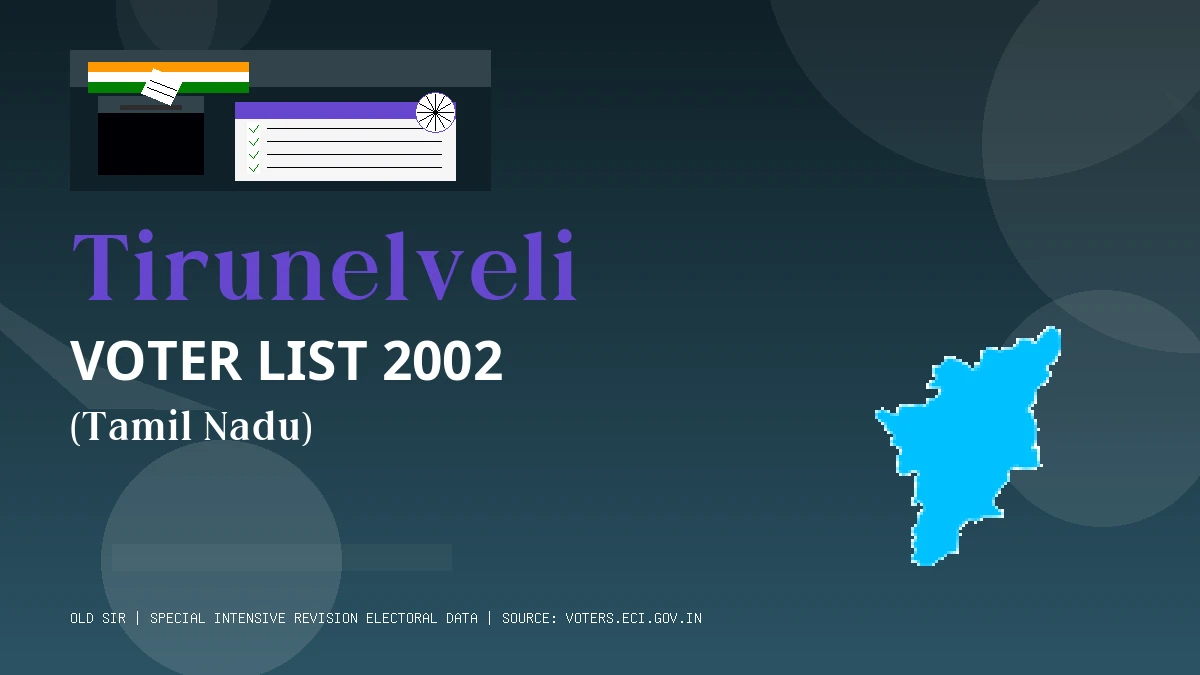 Tirunelveli Voter List 2002 PDF Download Tamil Nadu