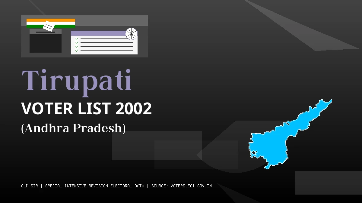 Tirupati Voter List 2002 PDF Download Andhra Pradesh