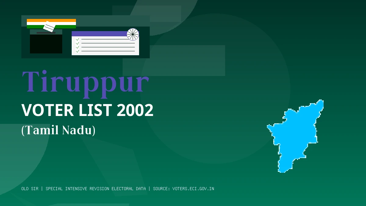 Tiruppur Voter List 2002 PDF Download Tamil Nadu