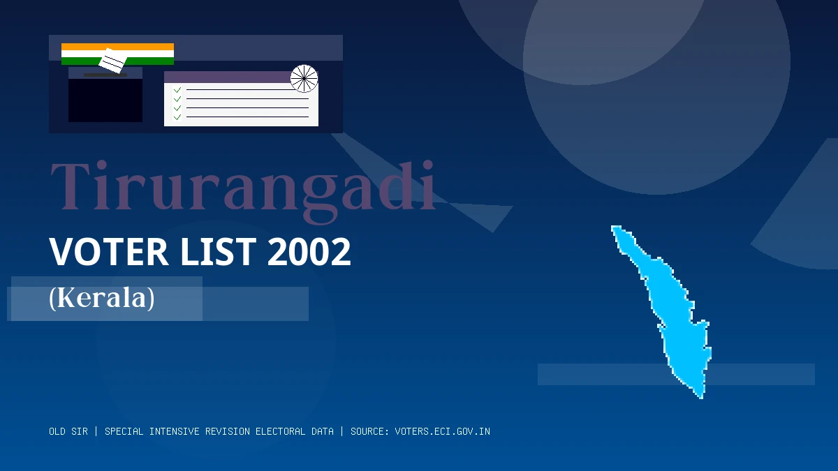 Tirurangadi Voter List 2002 PDF Download Kerala