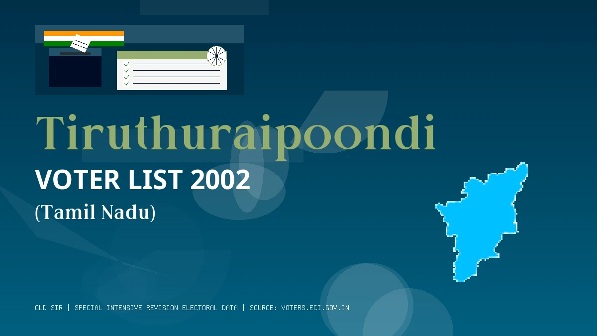 Tiruthuraipoondi Voter List 2002 PDF Download Tamil Nadu