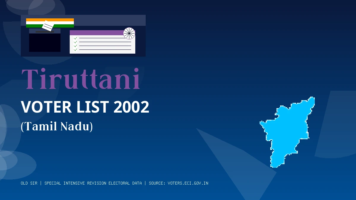 Tiruttani Voter List 2002 PDF Download Tamil Nadu