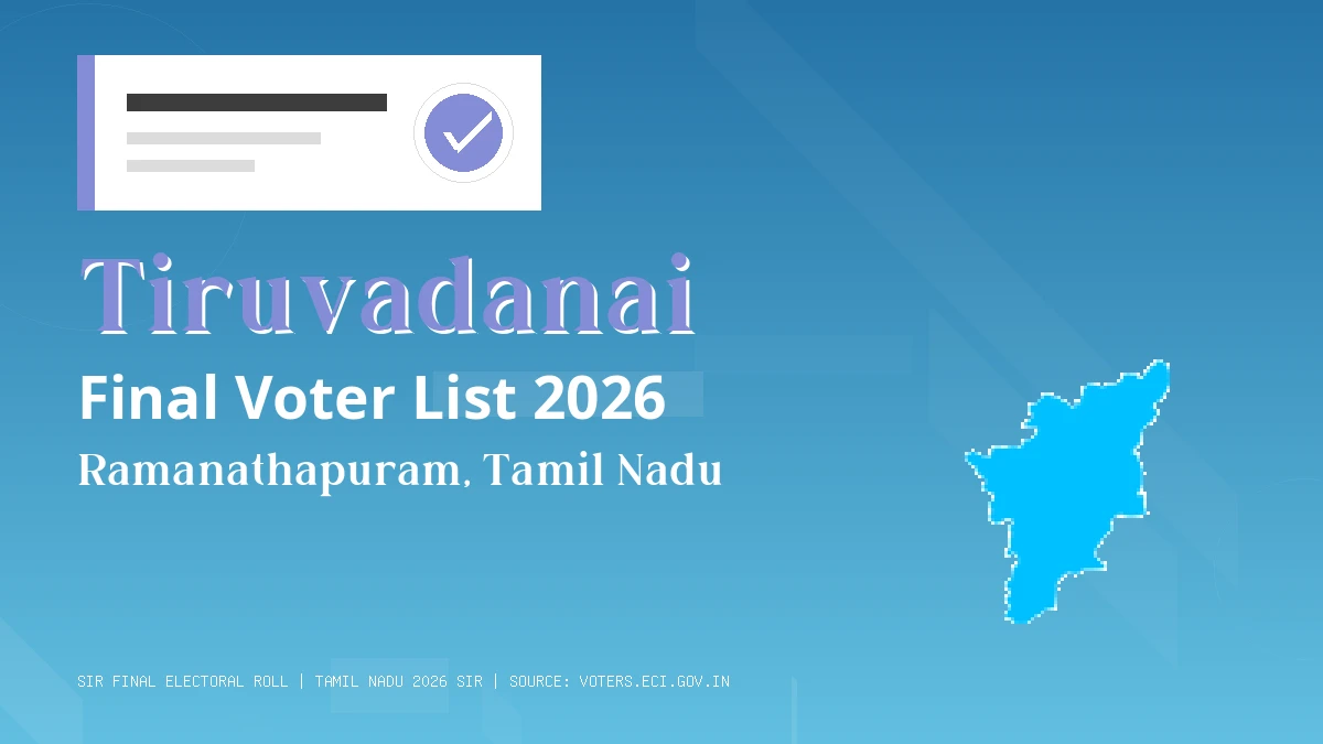 Tiruvadanai Final Voter List 2026 Tamil Nadu