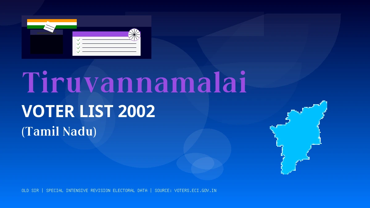 Tiruvannamalai Voter List 2002 PDF Download Tamil Nadu