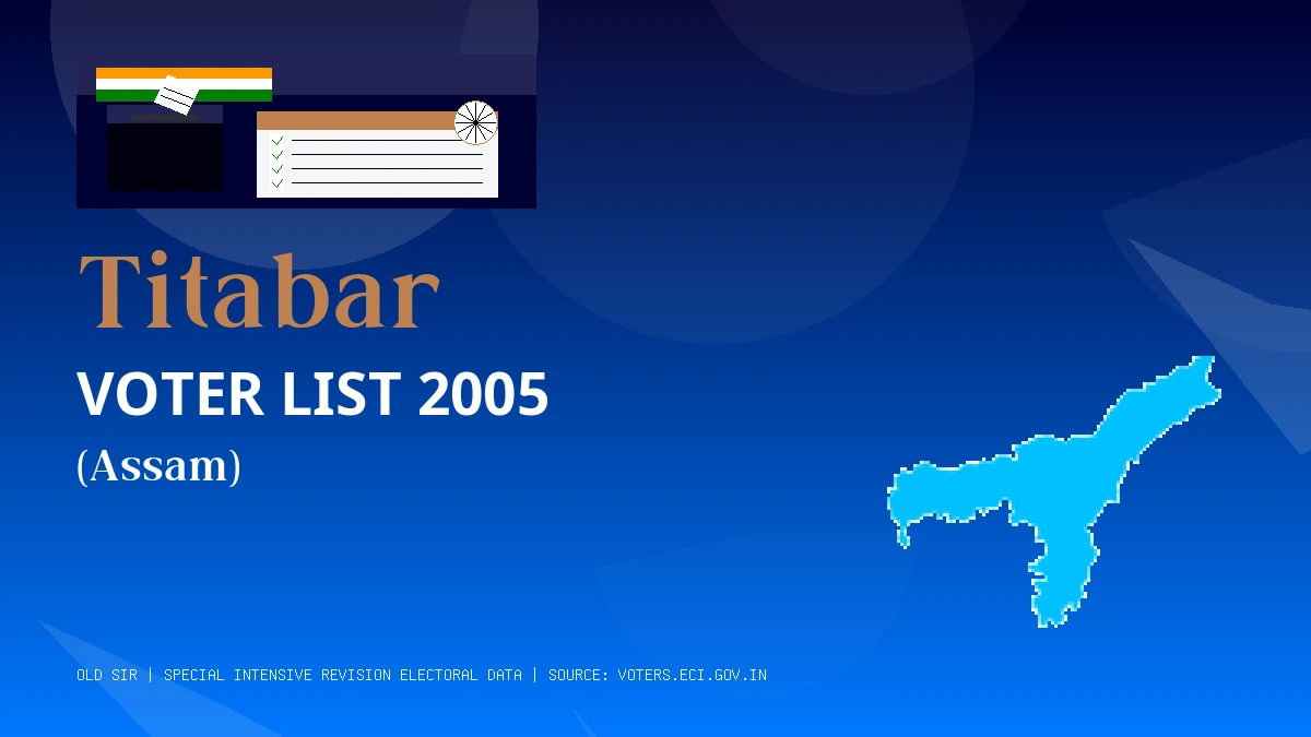Titabar Voter List 2005 PDF Download Assam