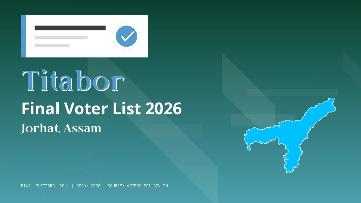 Titabor Final Voter List 2026 Assam