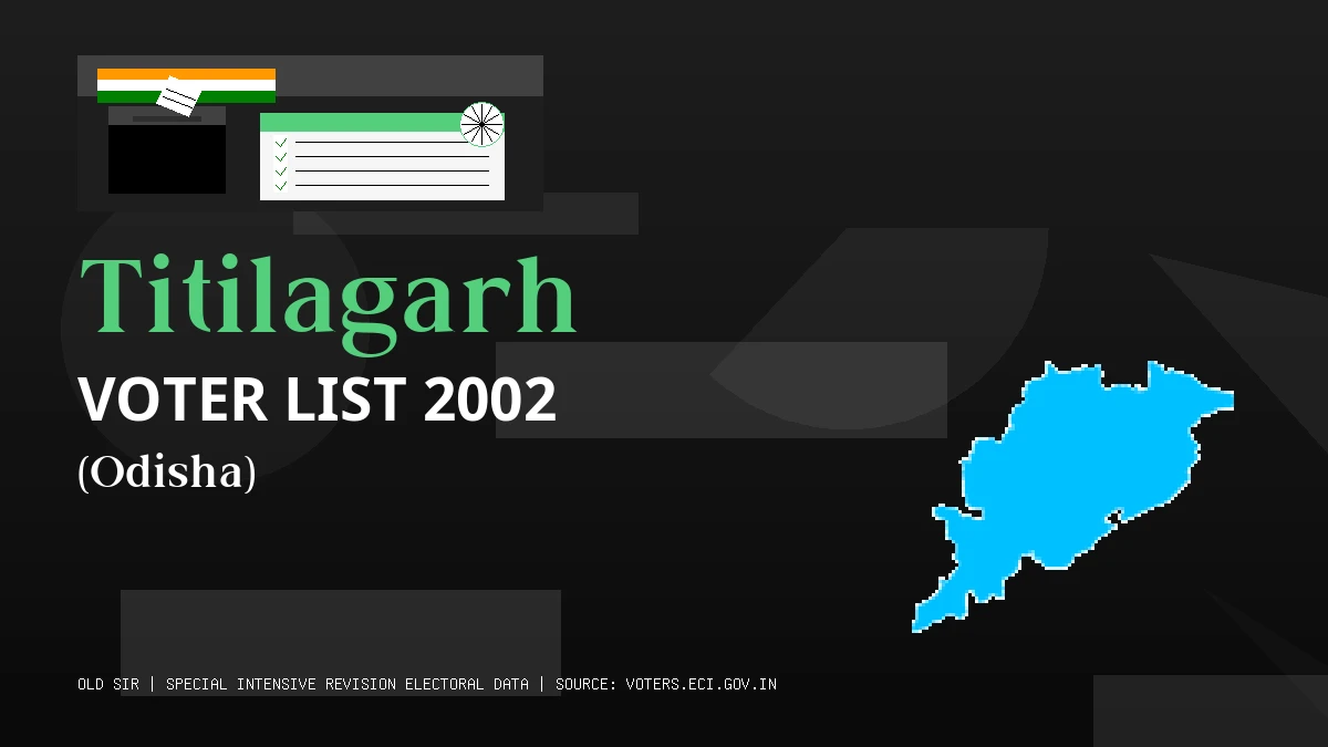 Titilagarh Voter List 2002 PDF Download Odisha