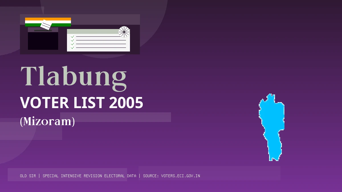 Tlabung Voter List 2005 PDF Download Mizoram