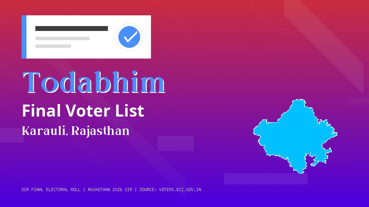 Todabhim Final Voter List Rajasthan