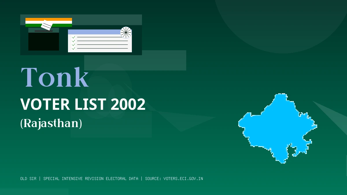 Tonk Voter List 2002 PDF Download Rajasthan