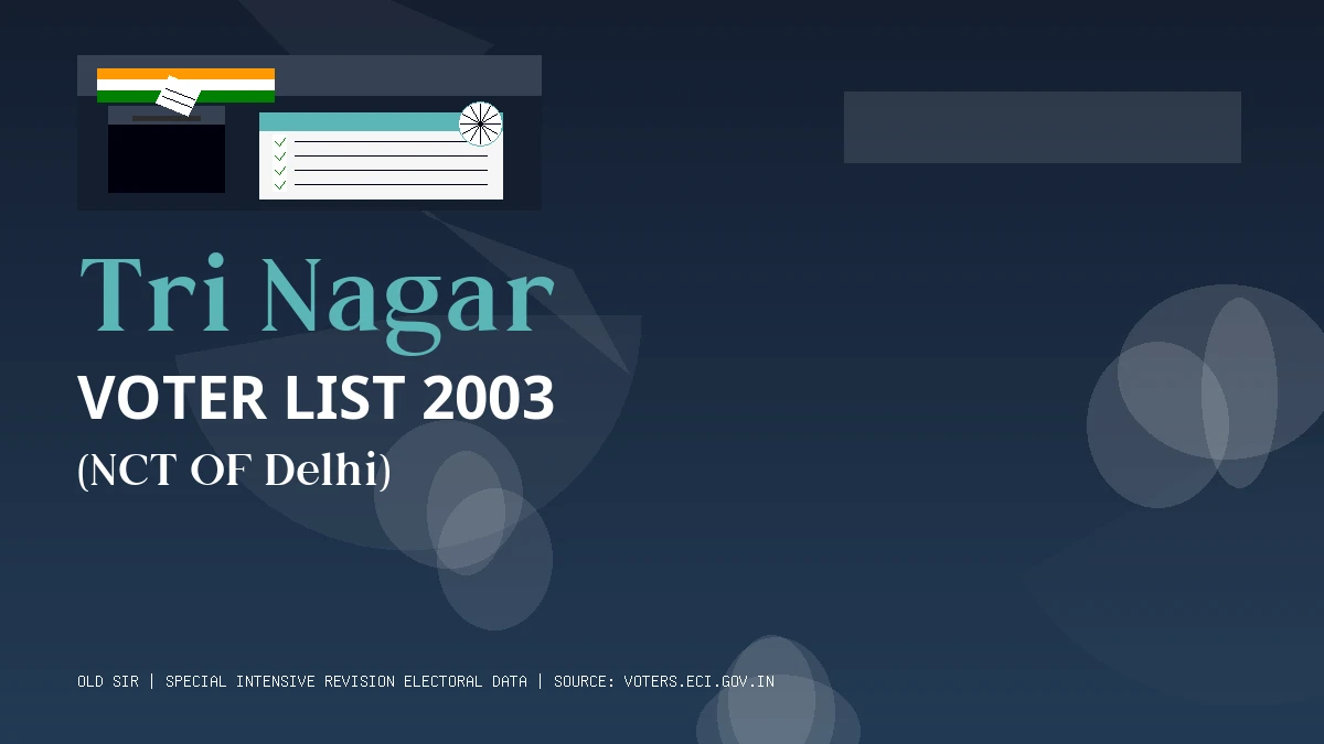 Tri Nagar Voter List 2003 PDF Download NCT OF Delhi