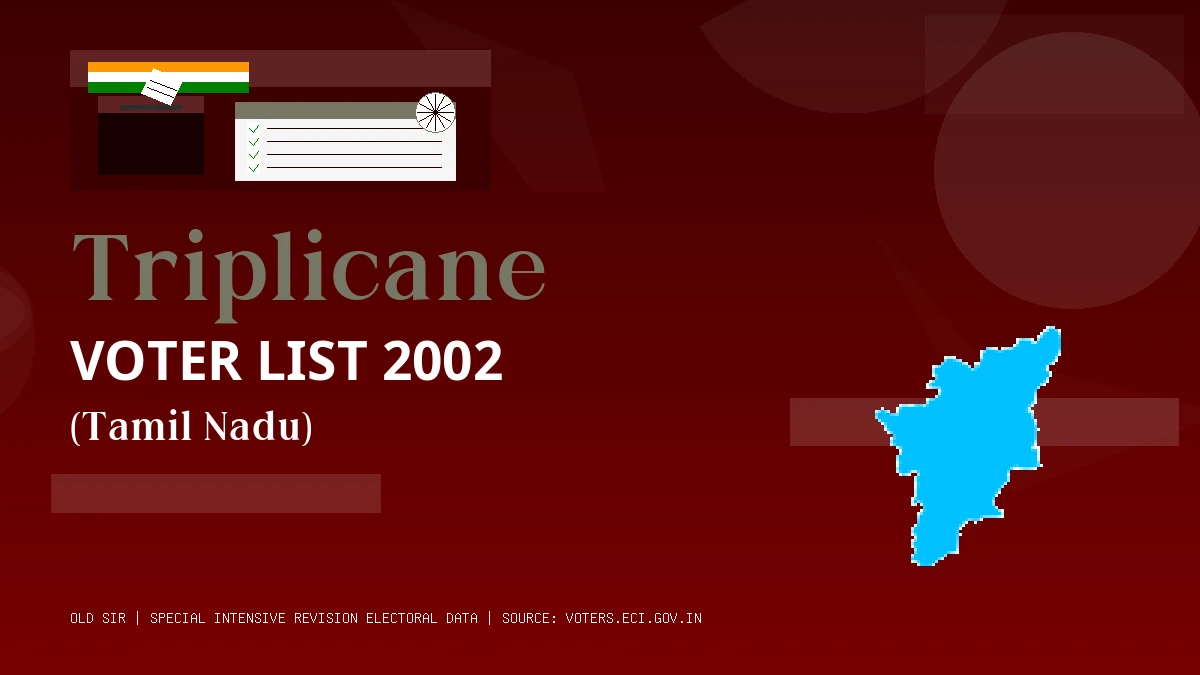 Triplicane Voter List 2002 PDF Download Tamil Nadu